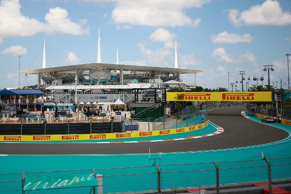 MIAMI, FLORIDA - MAY 01: A general view of Hard Rock Stadium at the circuit during previews ahead of the F1 Grand Prix of Miami at Miami International Autodrome on May 01, 2025 in Miami, Florida.   Hector Vivas/Getty Images/AFP (Photo by Hector Vivas / GETTY IMAGES NORTH AMERICA / Getty Images via AFP)