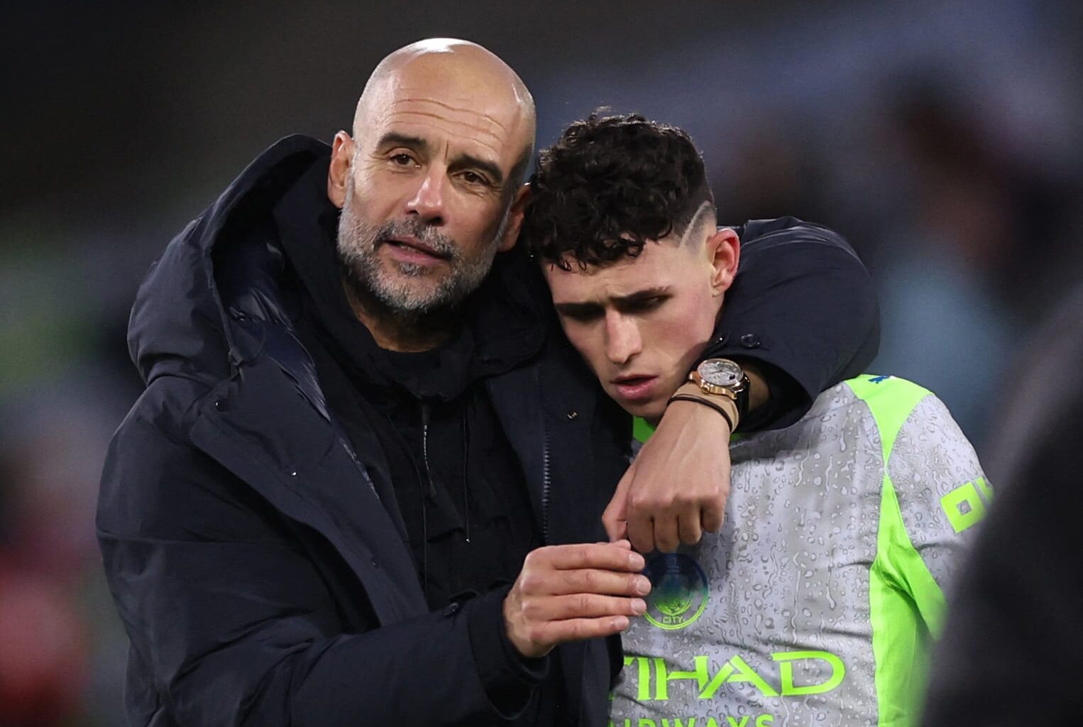 Pep Gurdiola har god grunn til å være fornøyd med Phil Foden etter kampen mot Crystal Palace.