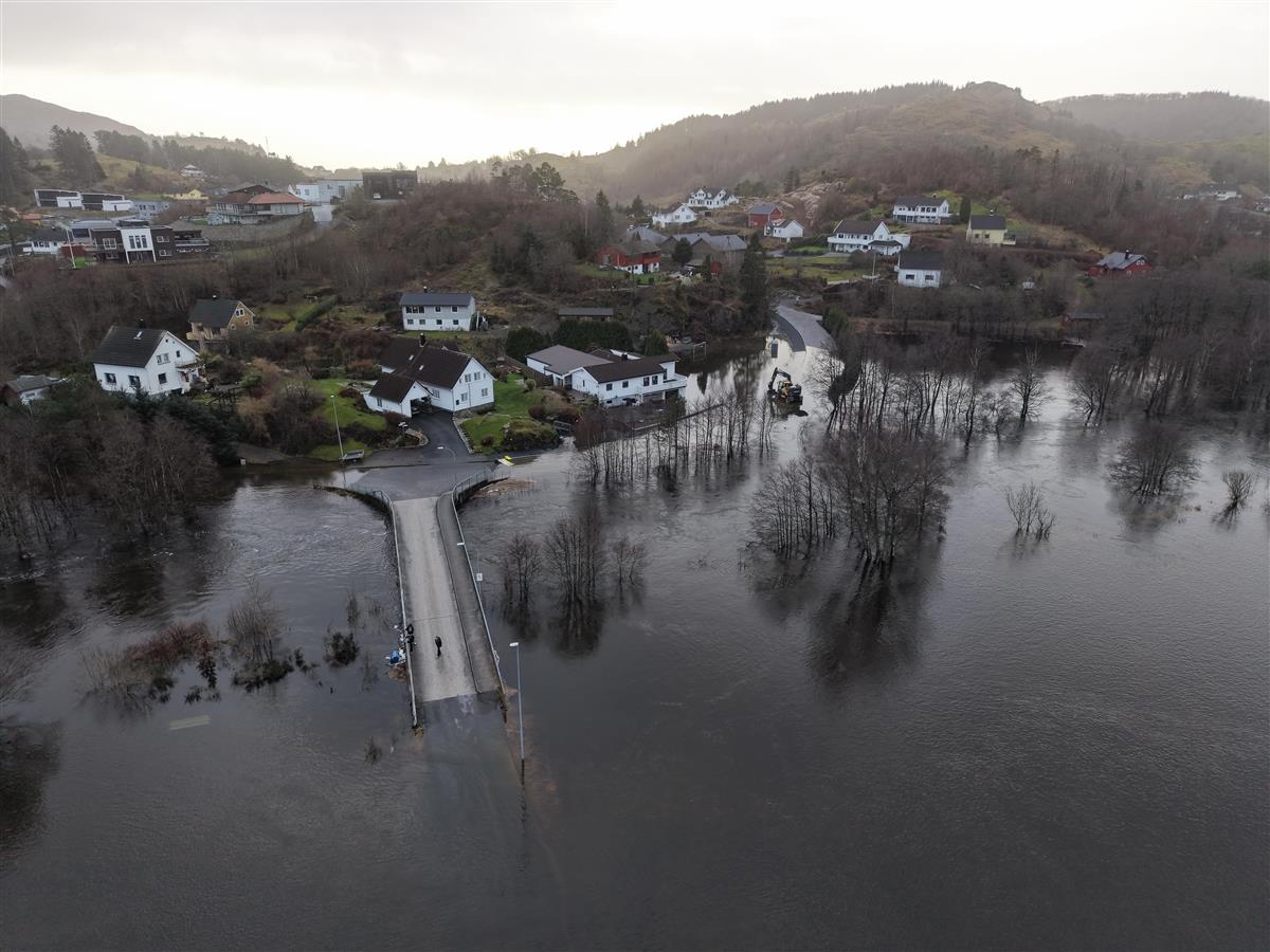 Oppdatert informasjon flom - 19.12.2025 kl 22.15