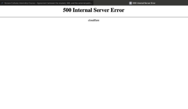 Skjermen viser en feilmelding med teksten "500 Internal Server Error". Den er grå med en enkel layout. Over feilmeldingen er nettadressen "regjeringen.no" synlig. Det er ingen andre visuelle elementer eller personer i bildet. (Bildebeskrivelsen er laget av en KI-tjeneste)