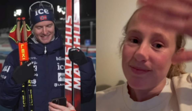 Kollasj av kjæresteparet Johan-Olav Botn (skiskyting) og Karoline Simpson-Larsen (langrenn).