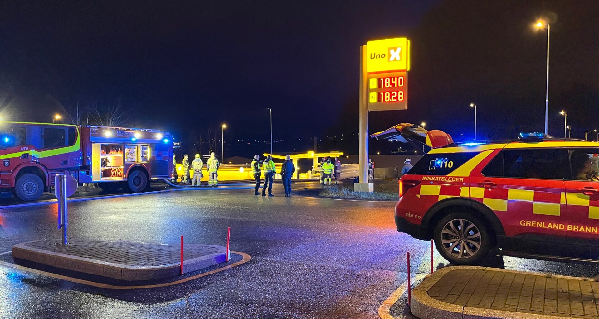 Skien, Bensin | Bensin har lekket fra tankbil