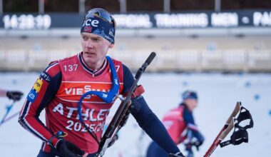 Skiskyting: Sivert Guttorm Bakken på standplass under trening i Le Grand-Bornand
