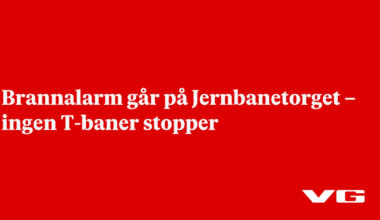 Brannalarm går på Jernbanetorget – ingen T-baner stopper