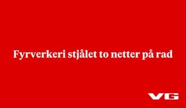 Fyrverkeri stjålet to netter på rad i Bergen