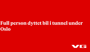 Full person dyttet bil i tunnel under Oslo