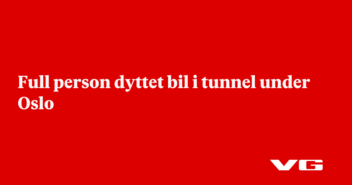Full person dyttet bil i tunnel under Oslo