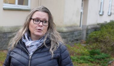 MS-pasient Reidun Tjønn Rinde ifm. eit møte ved Haukeland universitetssjukehus.