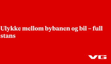 Ulykke mellom bybanen og bil – full stans