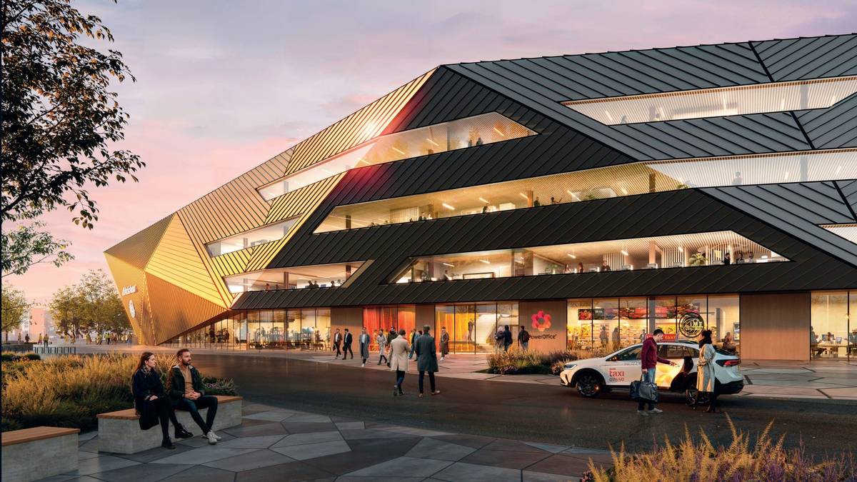 Skisser av Glimts nye stadion, desember 2025.