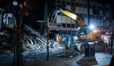 Brannsted Kristiansand sentrum søndag kveld