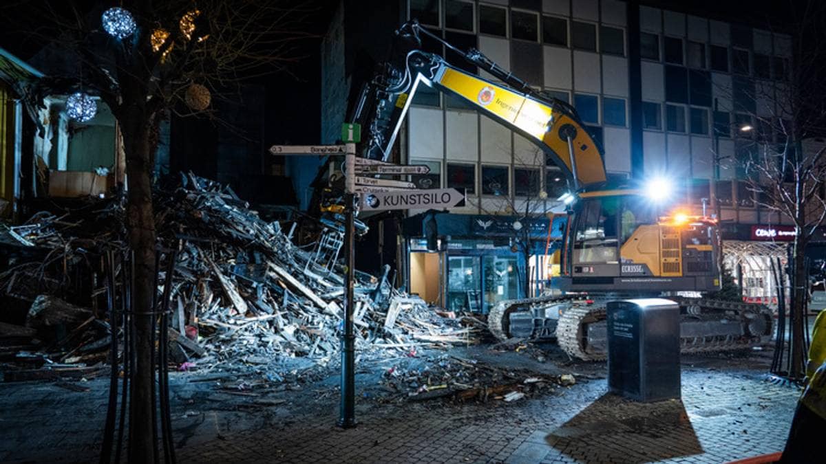 Brannsted Kristiansand sentrum søndag kveld