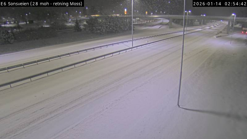 E6 Sonsveien. Retning MOT MOSS. Webkamera: Statens vegvesen