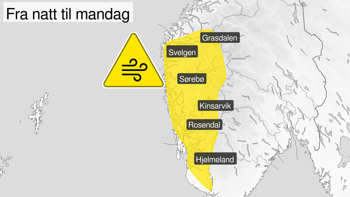 Vær, Værmelding | Flere farevarsler, venter kraftig vind