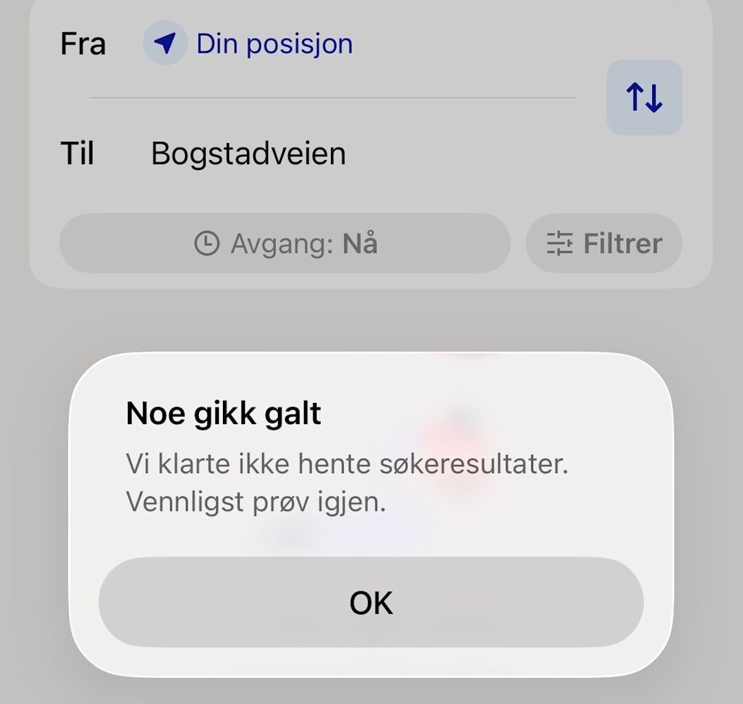 Ruter-appen har problemer
