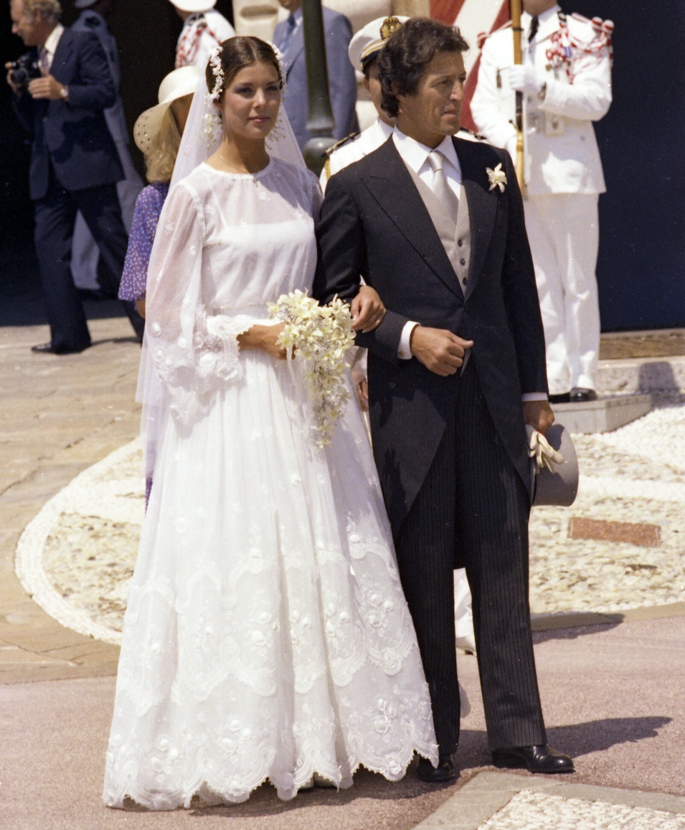 BRYLLUP: Caroline og finansmannen Philippe møttes i Paris og giftet seg 28. juni 1978. Foto: NTB