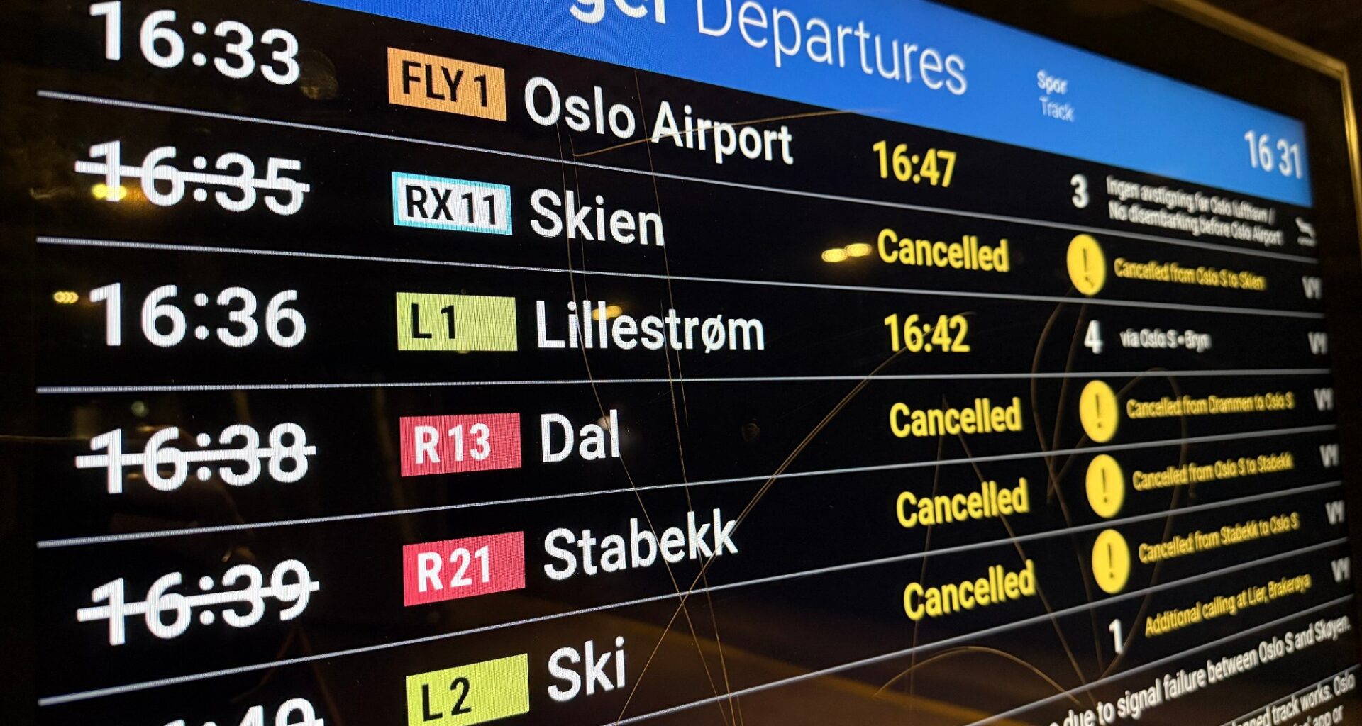 Vestfoldbanen, Signalfeil | Signalfeil for togene mellom Oslo S og Skøyen i fredagsrushet: – Kan ta tid