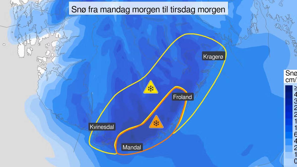 – Kan bli 40 cm snø på eitt døgn – Siste nytt – NRK