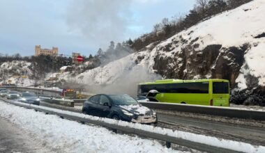 Bussbrann på E18 i Oslo