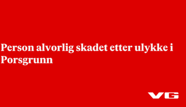 Person alvorlig skadet etter ulykke i Porsgrunn