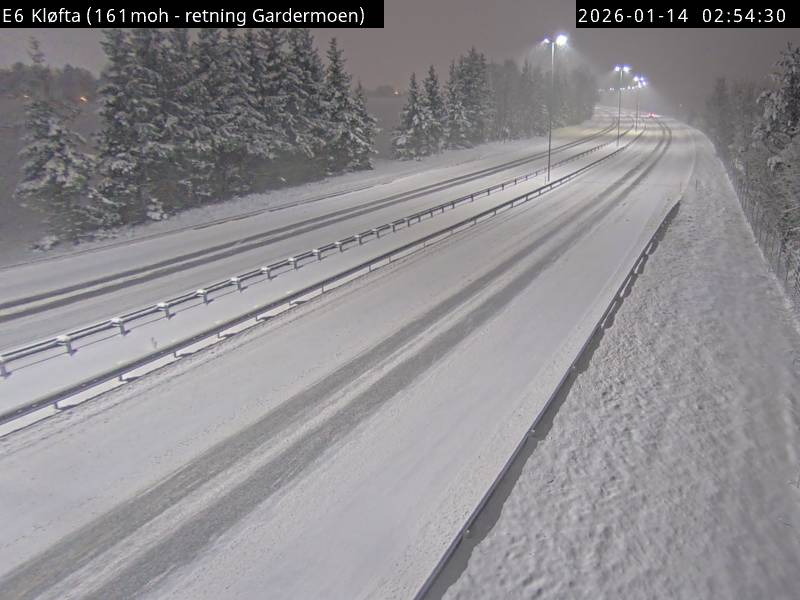 E6 Kløfta. Retning Gardermoen. Webkamera: Statens vegvesen