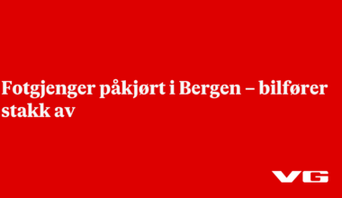 Fotgjenger påkjørt i Bergen – bilfører stakk av
