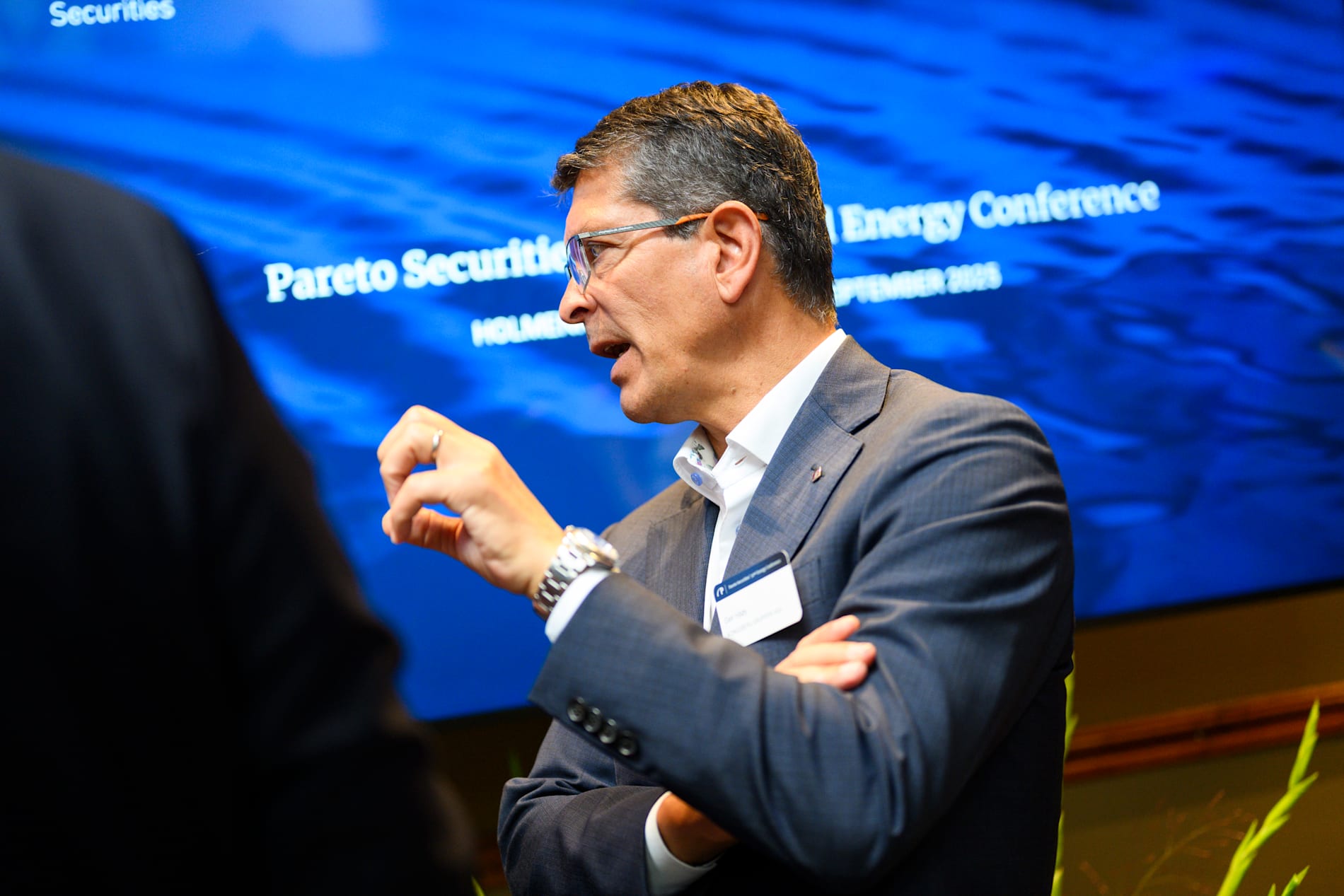 Sjef for Kongsberg Gruppen, Geir Håøy, på Paretokonferansen.