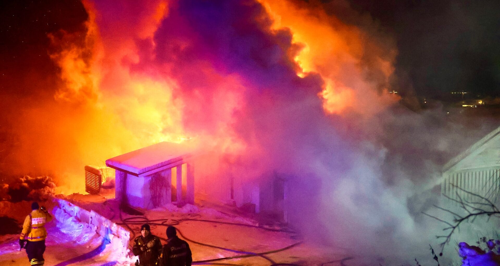 Eneboligen ble totalskadd i brannen