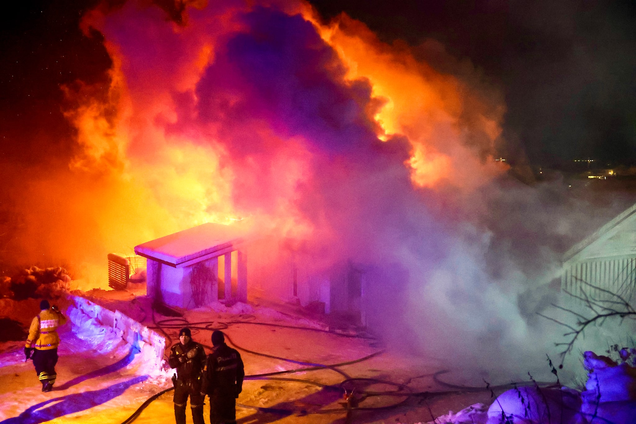 Eneboligen ble totalskadd i brannen