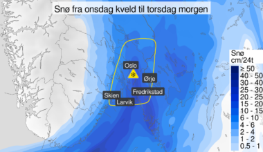 Farevarsel, Tønsberg | Har sendt ut snøvarsel