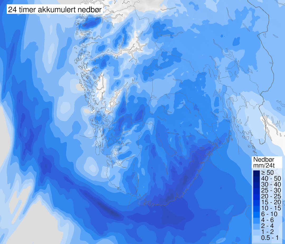 Snøfall i Sør-Norge – kan føre til strømbrudd