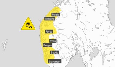 Trafikk, Farevarsel | Gult farevarsel for is og vind i Vestland