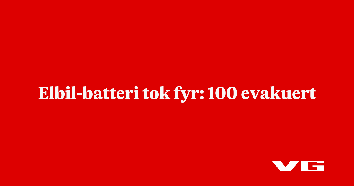 Elbil-batteri tok fyr: 100 evakuert