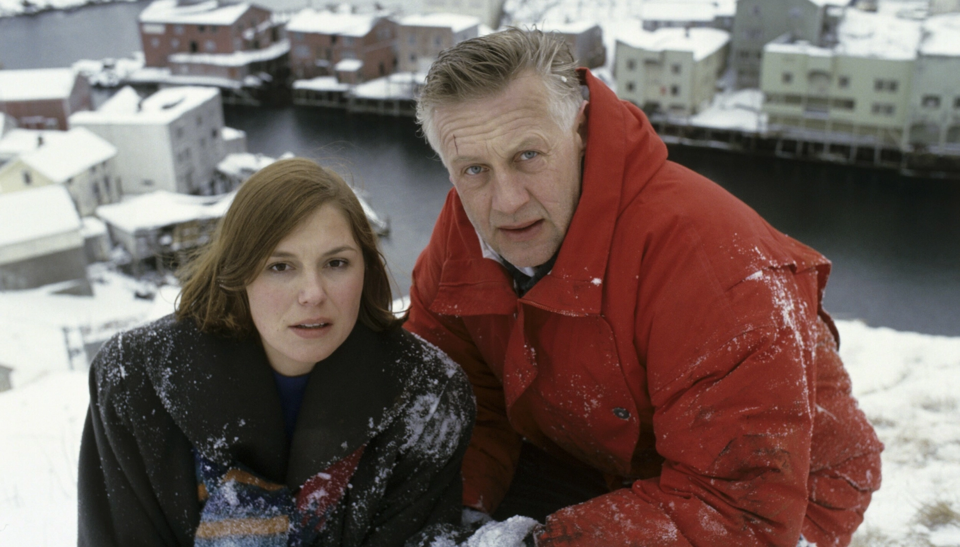 ACTION: Sverre Anker Ousdal og Ewa Carlson under innspillingen av spenningsfilmen 'Etter Rubicon'. Foto: NTB