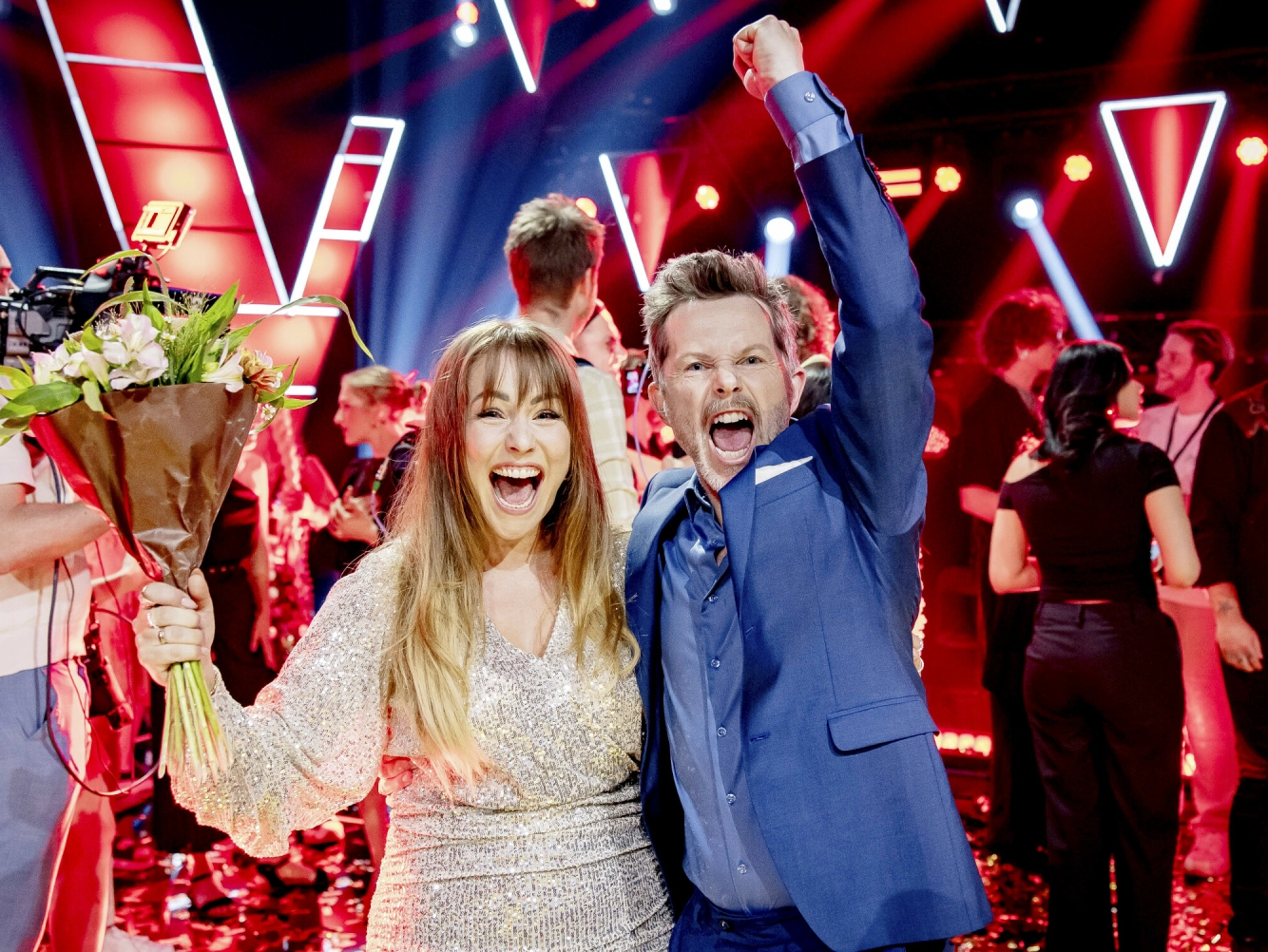 TV-SUKSESS: I 2024 vant Inger Lise Hope «The Voice», og mentor Espen Lind slapp jubelen løs sammen med henne. Foto: Thomas Andersen/ TV 2