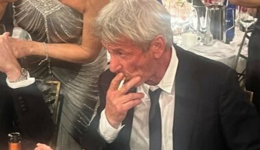 Sean Penn bryter røykeforbudet under Golden Globes 2026