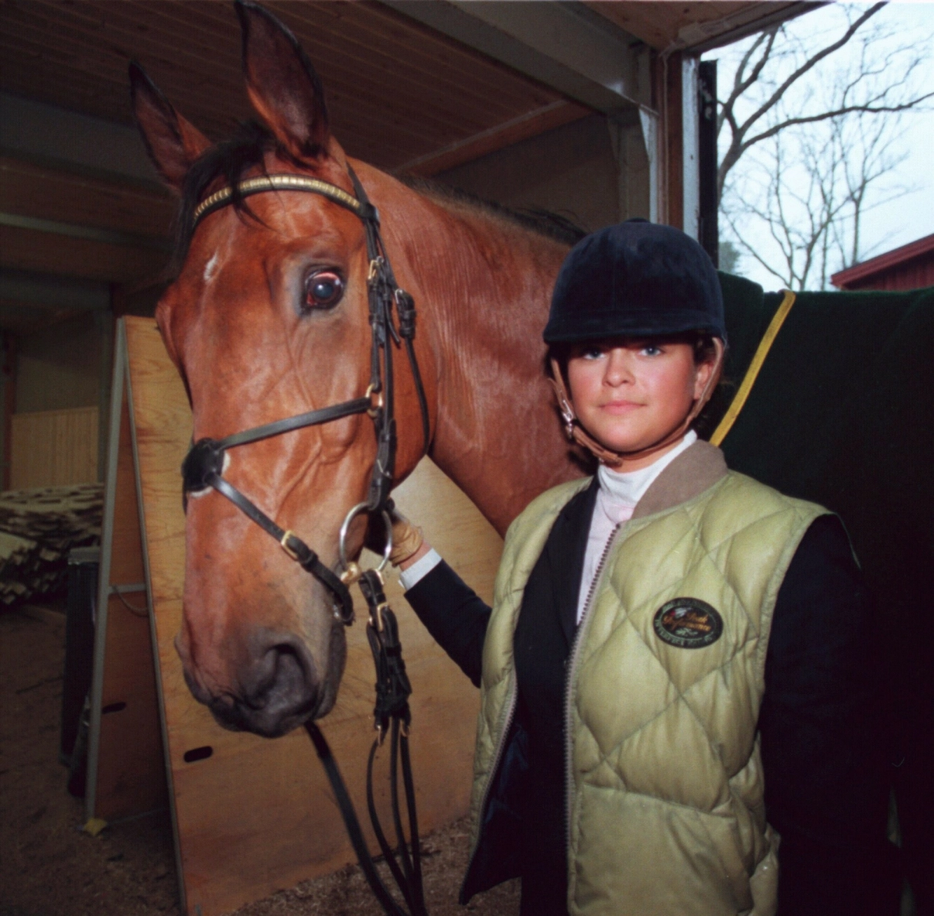 «ANNA SVENSSON»: Prinsesse Madeleine konkurrerte under det falske navnet Anna Svensson. Her er hun avbildet med hesten Pontiac i 1999. Foto: Roland Thunholm / Scanpix Sverige / NTB
