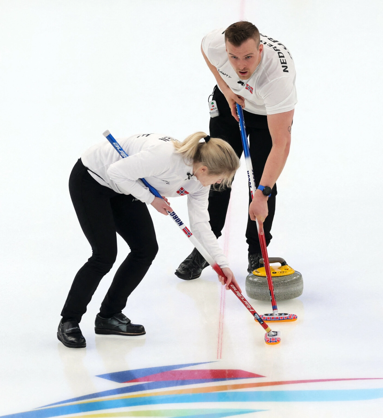 SUPERPAR: Skaslien og Nedregotten i full aksjon under OL i 2022. Foto: Eloisa Lopez / Reuters / NTB