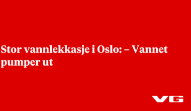 Stor vannlekkasje i Oslo: – Vannet pumper ut