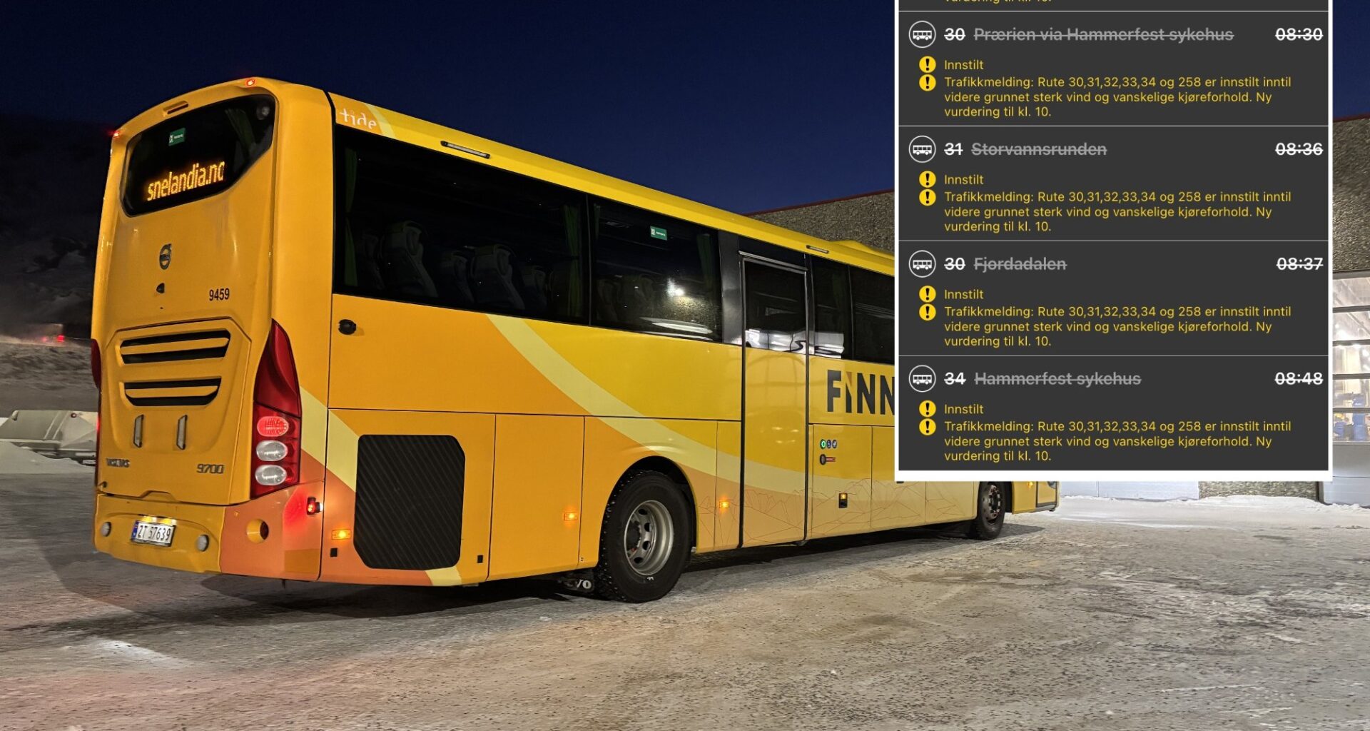 Hammerfest, Buss | Alle rutebusser innstilt: – Sikkerhet først - iFinnmark