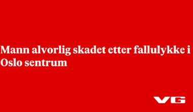 Mann alvorlig skadet etter fallulykke i Oslo sentrum