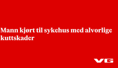 Mann kjørt til sykehus med alvorlige kuttskader