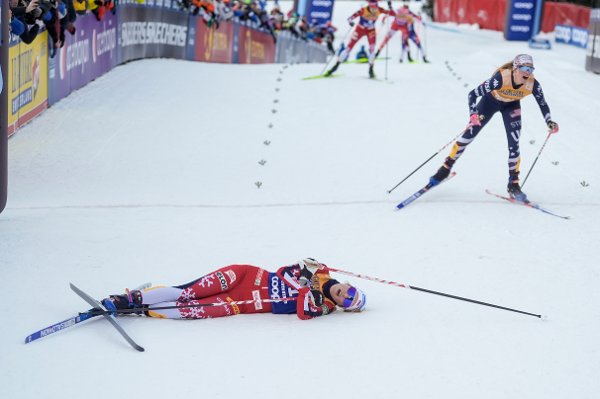 Alpe Cermis, Italia 20260104. 
Karoline Simpson-Larsen etter siste etappe opp 