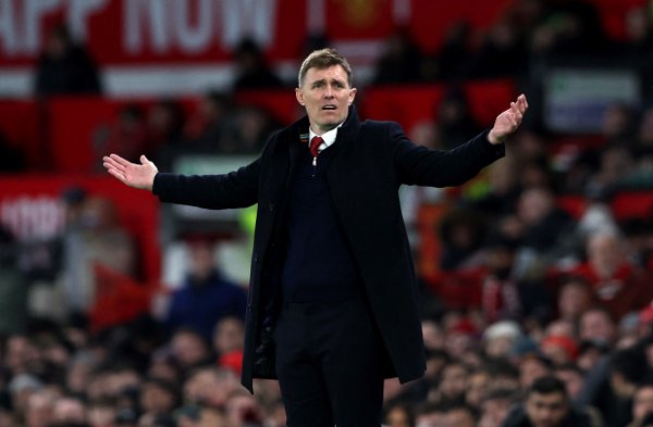 Soccer Football - FA Cup - Third Round - Manchester United v Brighton & Hove Albion - Old Trafford, Manchester, Britain - January 11, 2026
Manchester United interim manager Darren Fletcher reacts REUTERS/Scott Heppell