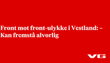 Front mot front-ulykke i Vestland: – Kan fremstå alvorlig