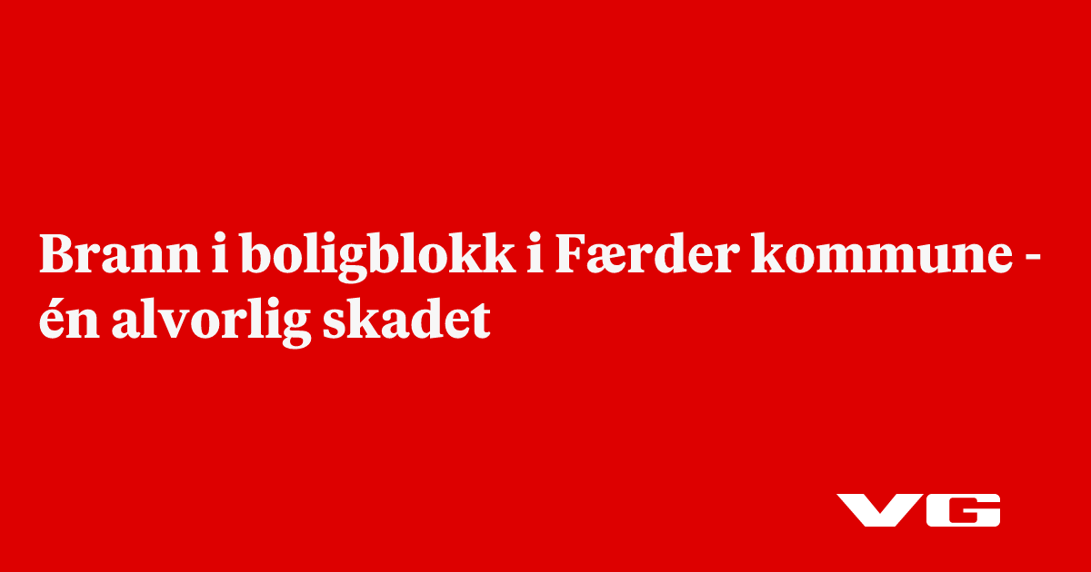 Brann i boligblokk i Færder kommune
