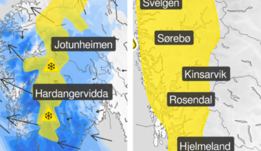 Ver, Vind | Sender ut fleire farevarsel
