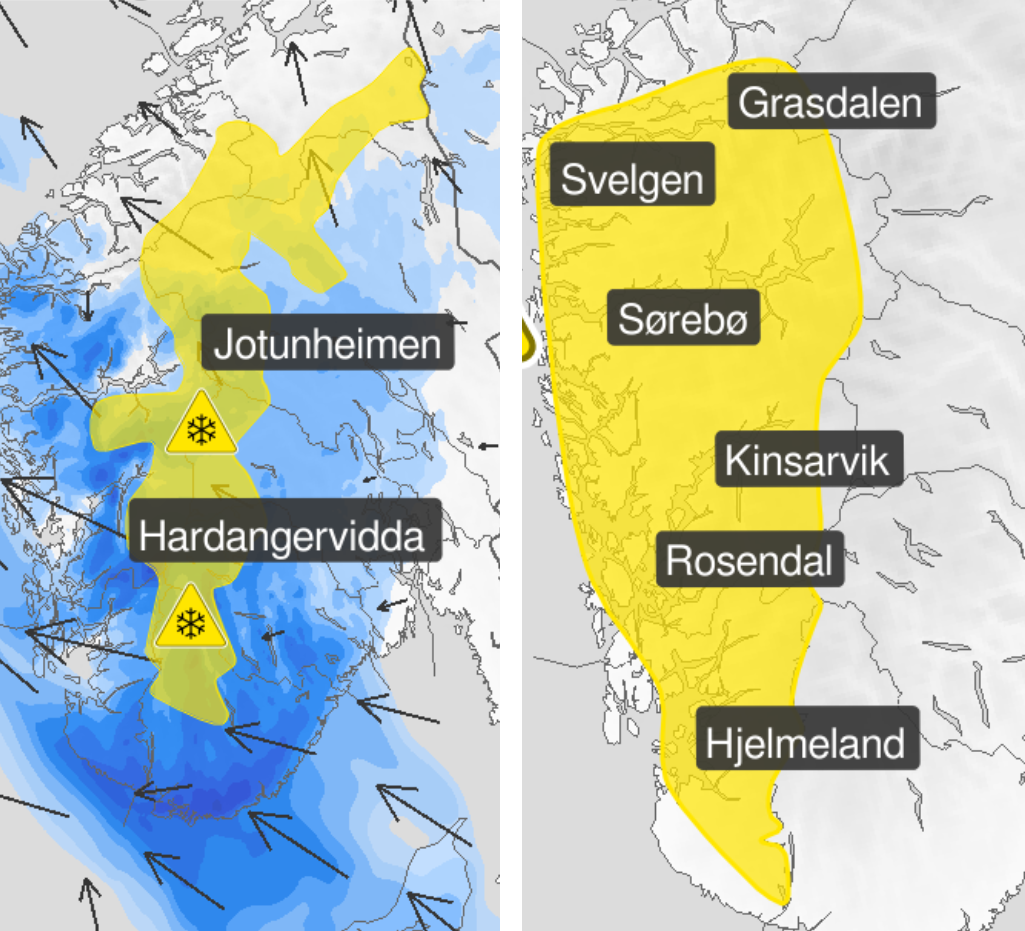 Ver, Vind | Sender ut fleire farevarsel