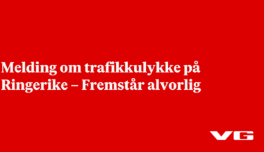 Melding om trafikkulykke på Ringerike – Fremstår alvorlig