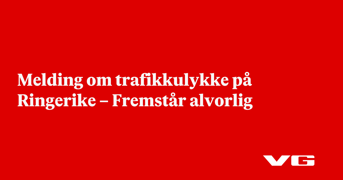Melding om trafikkulykke på Ringerike – Fremstår alvorlig